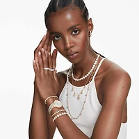 Stilla ring, Set (2), Round cut, White, Gold-tone plated by SWAROVSKI