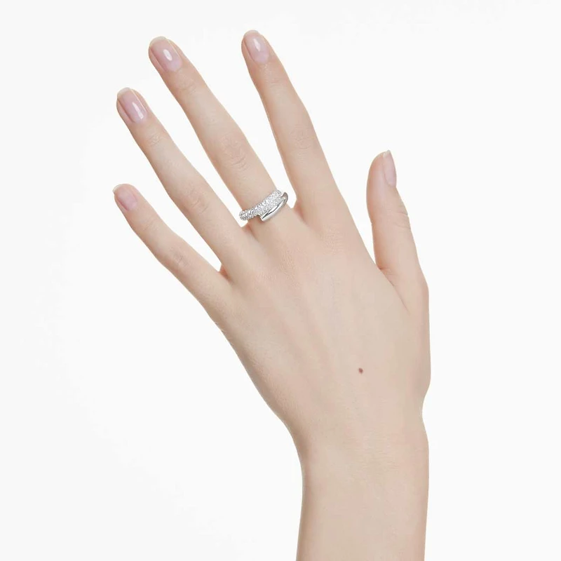 Dextera ring, White, Rhodium plated by SWAROVSKI