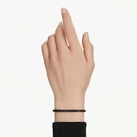 Matrix Tennis bracelet, Round cut, Black, Ruthenium plated by SWAROVSKI