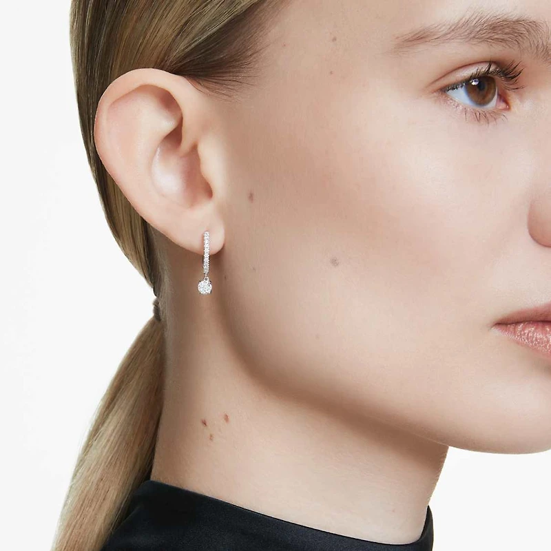 Eternity drop earrings, Lab-grown diamonds ct tw, Round shape