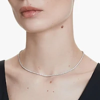 Eternity Tennis necklace, Lab-grown diamonds 3 ct tw, Round shape, 14K white gold by SWAROVSKI