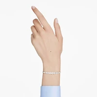 Imber Tennis bracelet, Mixed round cuts, White, Rhodium plated by SWAROVSKI