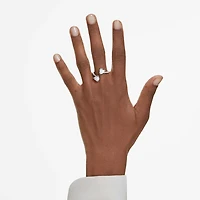 Mesmera open ring, Heart cut, Pavé, White, Rhodium plated by SWAROVSKI