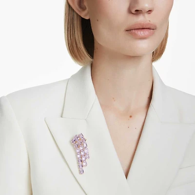 Millenia brooch, Octagon cut, Gold-tone plated by SWAROVSKI