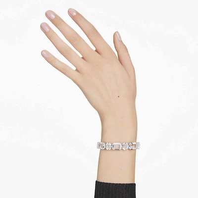 Millenia bracelet, Octagon cut, White, Rhodium plated by SWAROVSKI