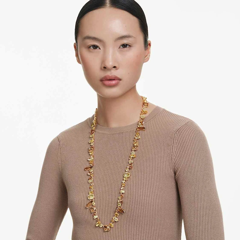 Gema strandage, Mixed cuts, Yellow, Gold-tone plated by SWAROVSKI