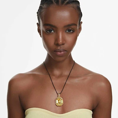 Lucent pendant, Octagon shape, Yellow, Gold-tone plated by SWAROVSKI