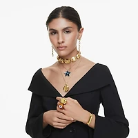 Lucent pendant, Octagon shape, Yellow, Gold-tone plated by SWAROVSKI