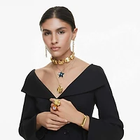 Lucent cocktail ring, Octagon shape, Yellow, Gold-tone plated by SWAROVSKI