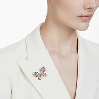 Idyllia pendant and brooch, Mixed cuts, Pavé, Butterfly, Multicolored, Gold-tone plated by SWAROVSKI
