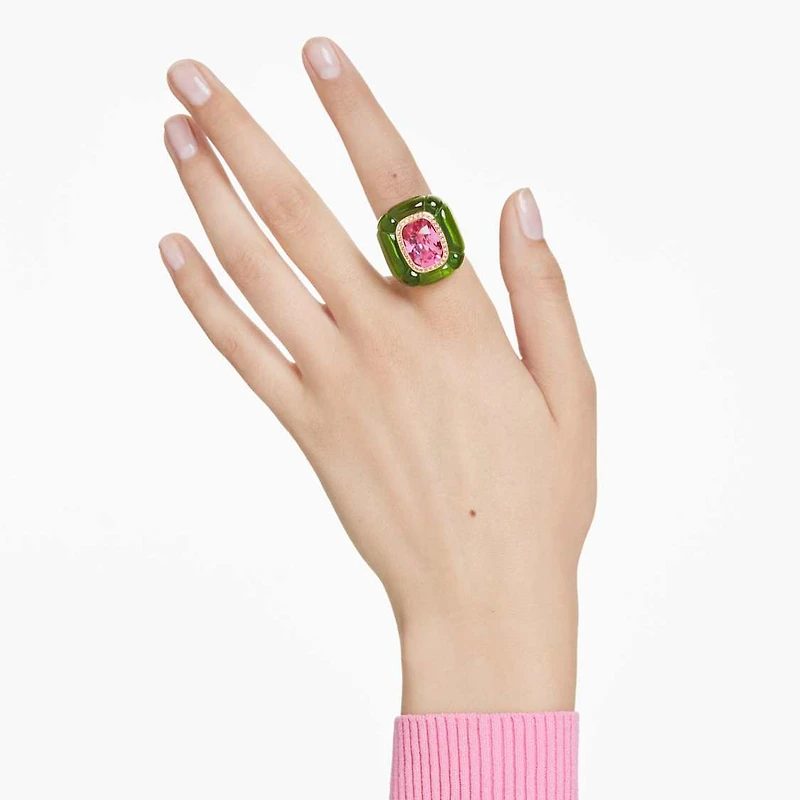 Dulcis cocktail ring, Cushion cut, Pavé, Multicoloured by SWAROVSKI