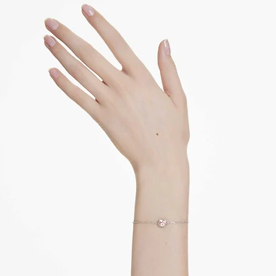 Birthstone bracelet, Square cut, June, Pink, Rhodium plated by SWAROVSKI