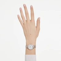 Matrix 3-link watch, Swiss Made, Metal bracelet, Silver Tone, Rose gold-tone finish by SWAROVSKI