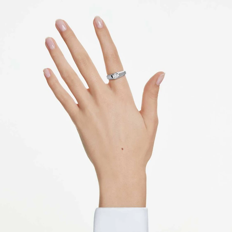 Octagon band ring, Lab-grown diamonds 1.0 ct tw, shape, 14K white gold by SWAROVSKI