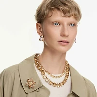 Millenia necklace, Octagon cut, Yellow, Gold-tone plated by SWAROVSKI