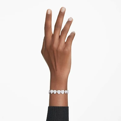 Ariana Grande x Swarovski bracelet, Mixed cuts, Heart, White, Rhodium plated by SWAROVSKI
