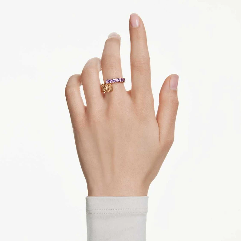 Matrix ring, Mixed cuts, Multicolored, Gold-tone plated by SWAROVSKI