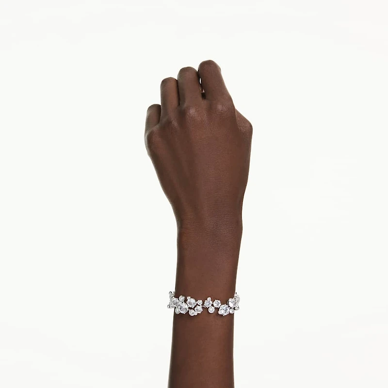 Constella bracelet, Mixed cuts, White, Rhodium plated by SWAROVSKI
