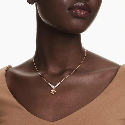 Idyllia pendant, Crystal pearl, Mixed cuts, Flower, Multicoloured