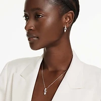 Mesmera set, Pear cut, Round cut, White, Rhodium plated by SWAROVSKI