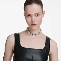 Sublima choker, White, Ruthenium plated by SWAROVSKI