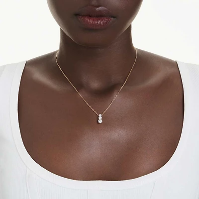 Stilla Attract pendant, Round cut, White, Gold-tone plated by SWAROVSKI