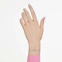 Lifelong Bow bracelet, Bow, Pink, Rhodium plated by SWAROVSKI