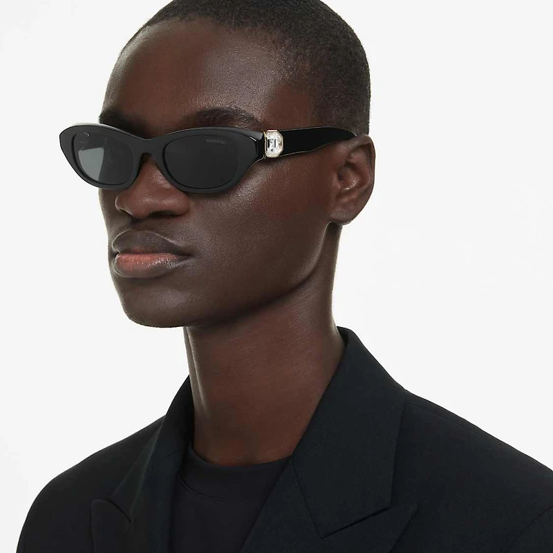 Sunglasses, Pillow shape, Black by SWAROVSKI