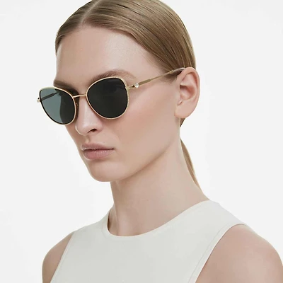 Sunglasses, Cat-eye shape, Gray by SWAROVSKI