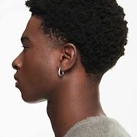 Dextera hoop earrings, Octagon shape, Round cut, Small, White