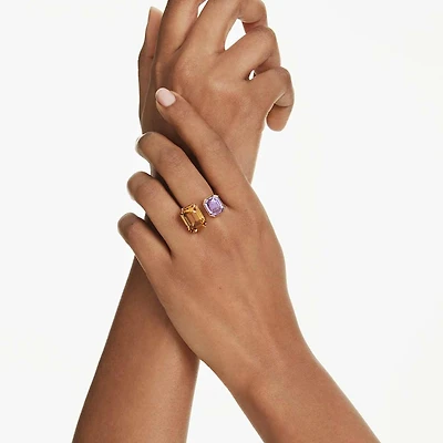 Millenia open ring, Octagon cut, Multicoloured, Gold-tone plated by SWAROVSKI