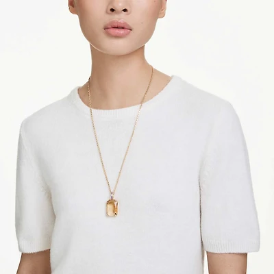 Millenia pendant, Octagon cut, Caramel, Gold-tone plated by SWAROVSKI