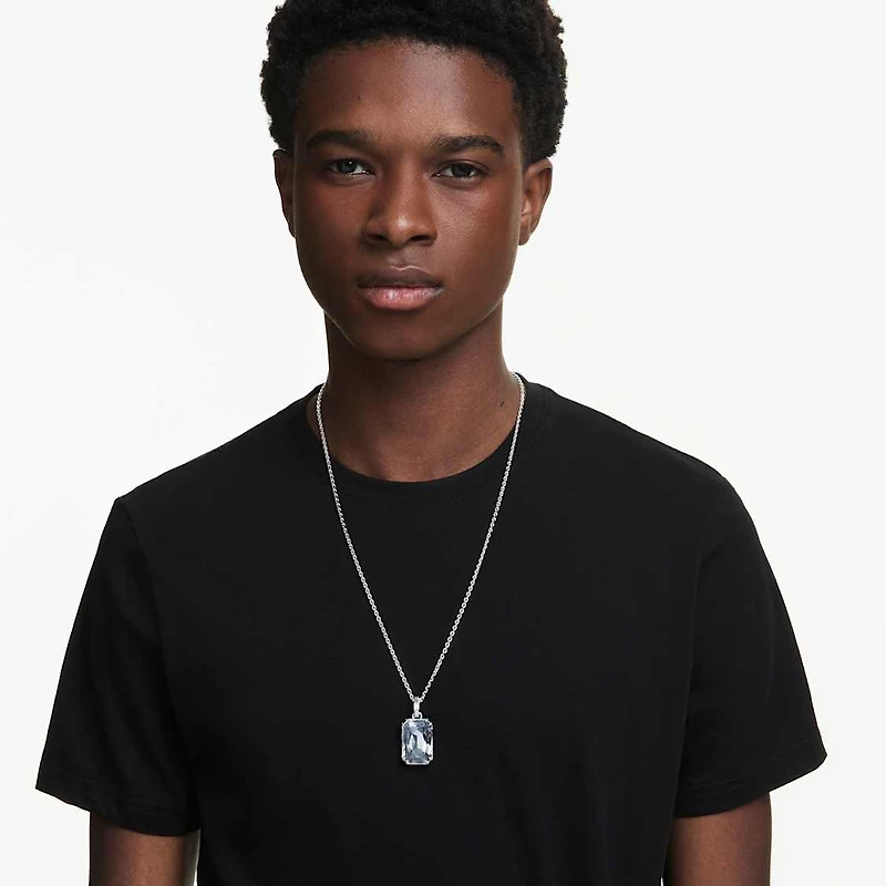 Millenia pendant, Octagon cut, White, Rhodium plated by SWAROVSKI