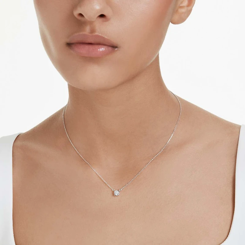 Eternity pendant, Lab-grown diamonds 0.5 ct tw, Round shape, Sterling silver by SWAROVSKI