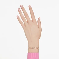 Constella bracelet, Crystal pearl, Round cut, White, Rose gold-tone plated by SWAROVSKI