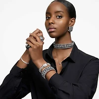 Watch, Octagon cut bracelet, White, Stainless steel by SWAROVSKI