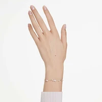 Constella bracelet, Crystal pearl, Round cuts, White, Rose gold-tone plated by SWAROVSKI