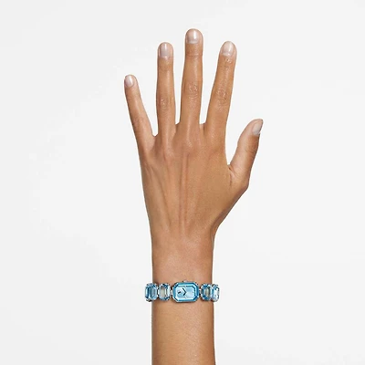 Watch, Octagon cut bracelet, Blue, Stainless steel by SWAROVSKI