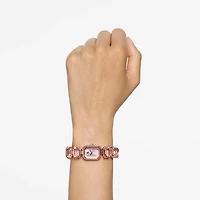 Watch, Octagon cut bracelet, Pink, Rose gold-tone finish by SWAROVSKI