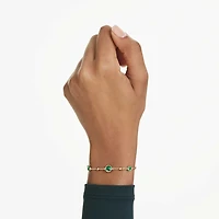 Imber bracelet, Round cut, Green, Gold-tone plated by SWAROVSKI