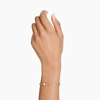 Imber bracelet, Round cut, White, Rose gold-tone plated by SWAROVSKI