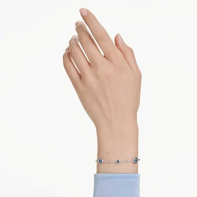 Imber bracelet, Round cut, Blue, Rhodium plated by SWAROVSKI