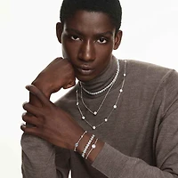 Imber bracelet, Round cut, Blue, Rhodium plated by SWAROVSKI