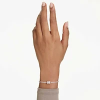 Matrix Tennis bracelet, Mixed cuts, White, Rose gold-tone plated by SWAROVSKI