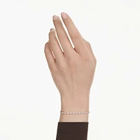 Matrix bracelet, Round cut, White, Gold-tone plated by SWAROVSKI