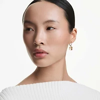 Millenia drop earrings, Square cut, Caramel, Gold-tone plated by SWAROVSKI