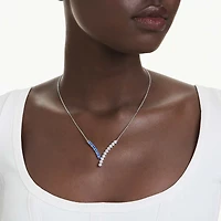 Matrix pendant, Mixed cuts, Blue, Rhodium plated by SWAROVSKI