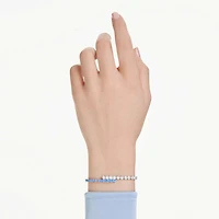 Matrix bracelet, Mixed cuts, Blue, Rhodium plated by SWAROVSKI