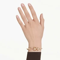 Idyllia bangle, Mixed cuts, Flower, Multicolored, Gold-tone plated by SWAROVSKI