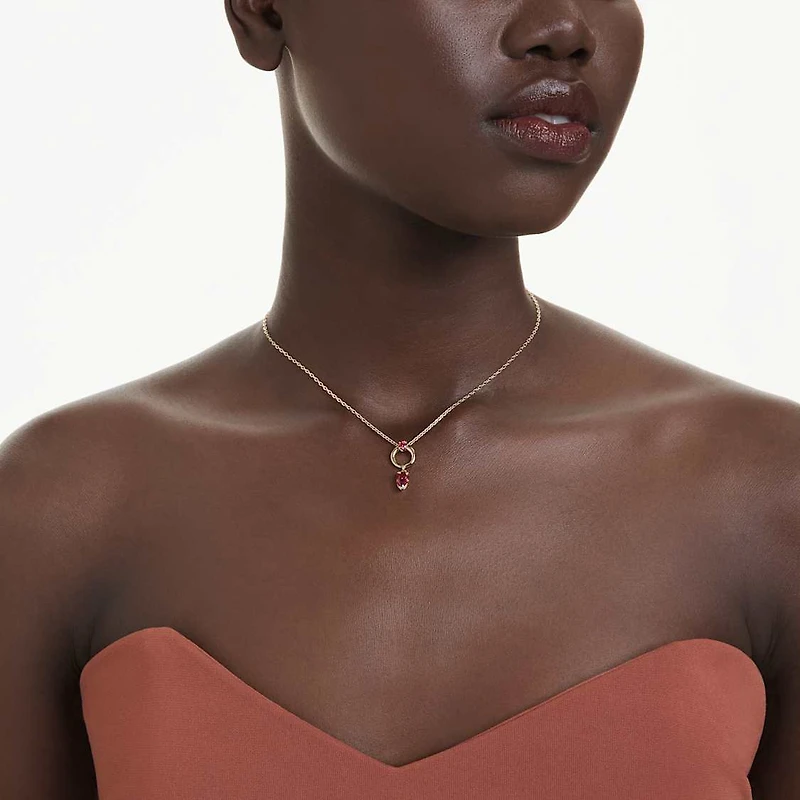 Mesmera pendant, Mixed cuts, Red, Gold-tone plated by SWAROVSKI